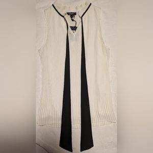 DKNY cream sleeveless blouse NWT